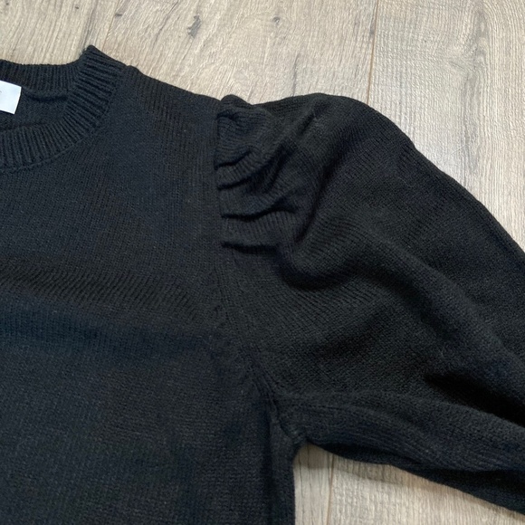 Wayf NWOT Lola Puff Sleeve Black Sweater Dress Size Medium - Picture 6 of 10